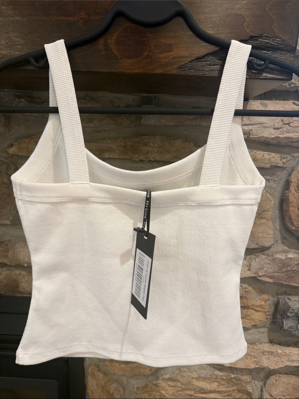 Women's White Fox Ribbed Cherry Tank Top - Picture 3 of 6